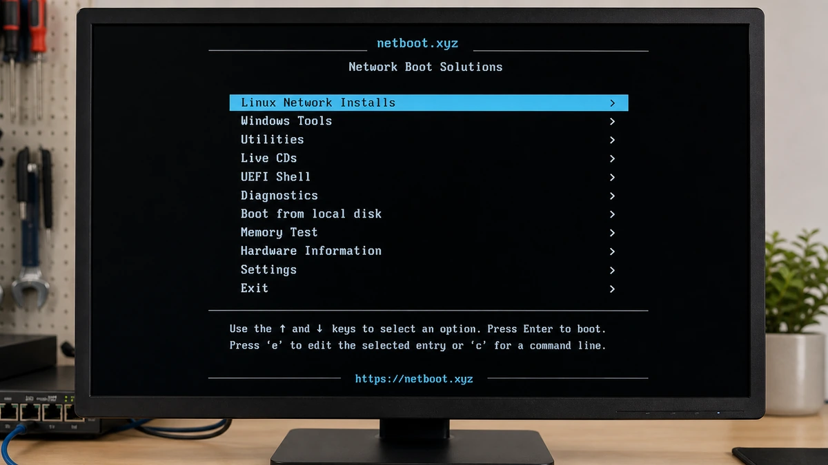 装系统不一定要到处找 U 盘:netboot.xyz 把常用系统安装入口放进一个网络启动菜单里